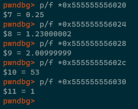 The constants generated by our multiplication C code above.